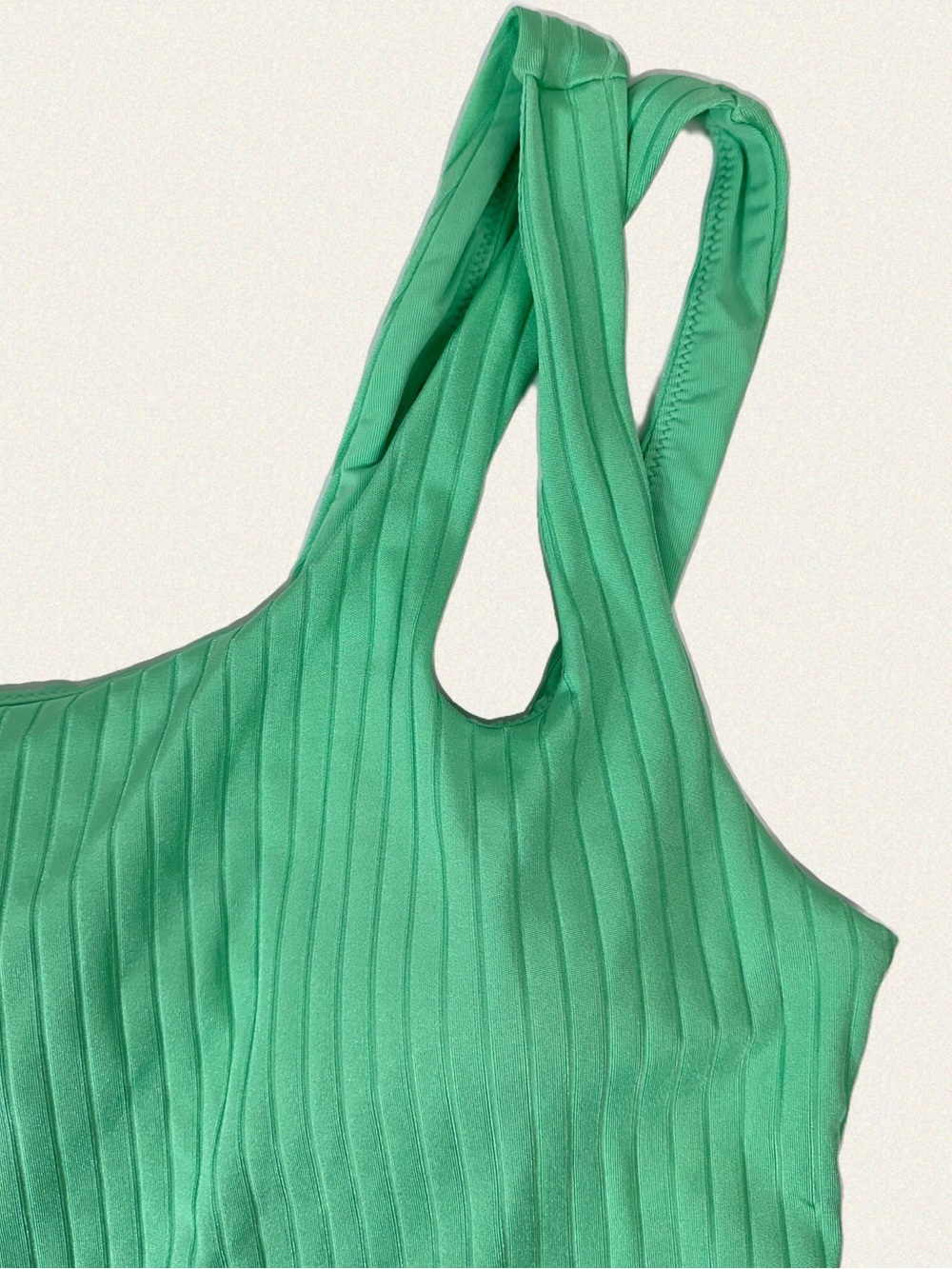 Aerie Ribbed Shine Asymmetrical One Piece Swimsuit - Picture 5 of 6